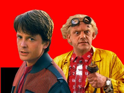 BttF: Marty & Doc with 2 fans